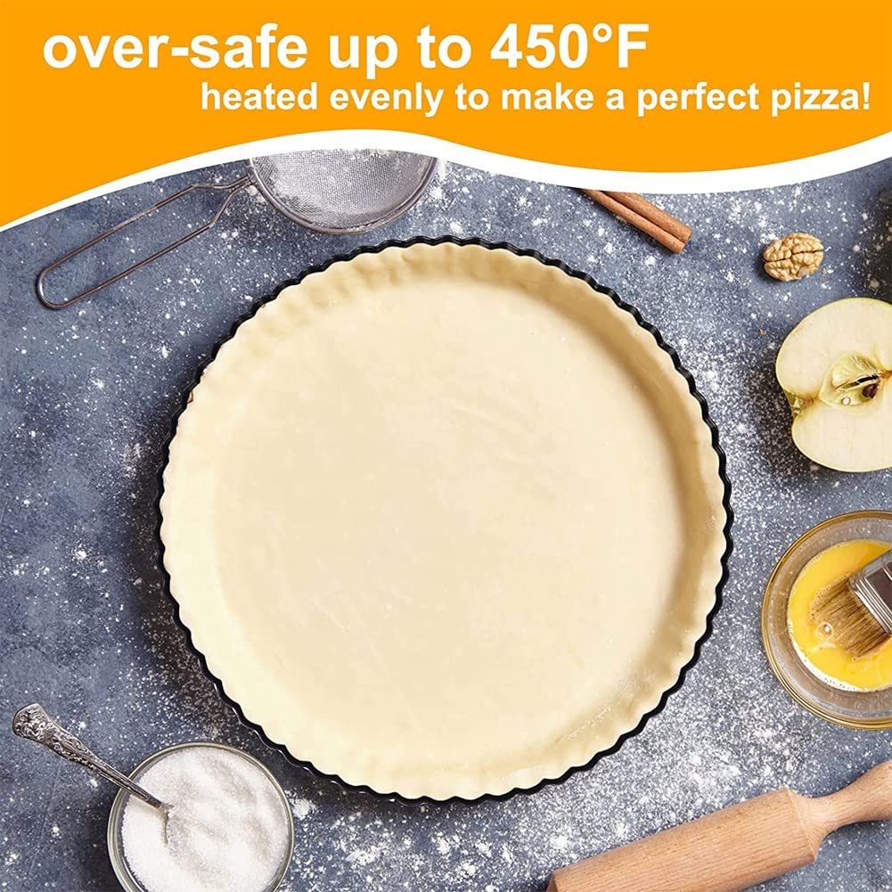 2 Tarteformen 22,9 Cm Mit Antihaftbeschichtetem, Abnehmbarem Boden – Aus Karbonstahl Für Quiche, Käsekuchen & Torten