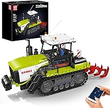 Mould King 17093 Technik Caterpillar Tractor Building Block Model | APP/2.4G Dual Remote Control | Front Shovel Lift/Lower, Openable Cab, Caterpillar Steering | MOC Construction Machinery Farm Series