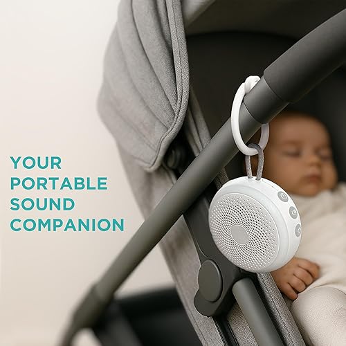 Miniatura 2 de LittleHippo Máquina de ruido blanco Máquina de sonido portátil para bebés, niños, adultos Chupete para dormir 19 sonidos relajantes Batería de