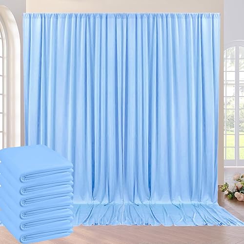 NSSONBEN 6 paneles de 5 x 8 pies, sin arrugas, color gris plateado, cortina tipo telón de fondo para bodas, fiestas, 30 x 8 pies, cortinas de