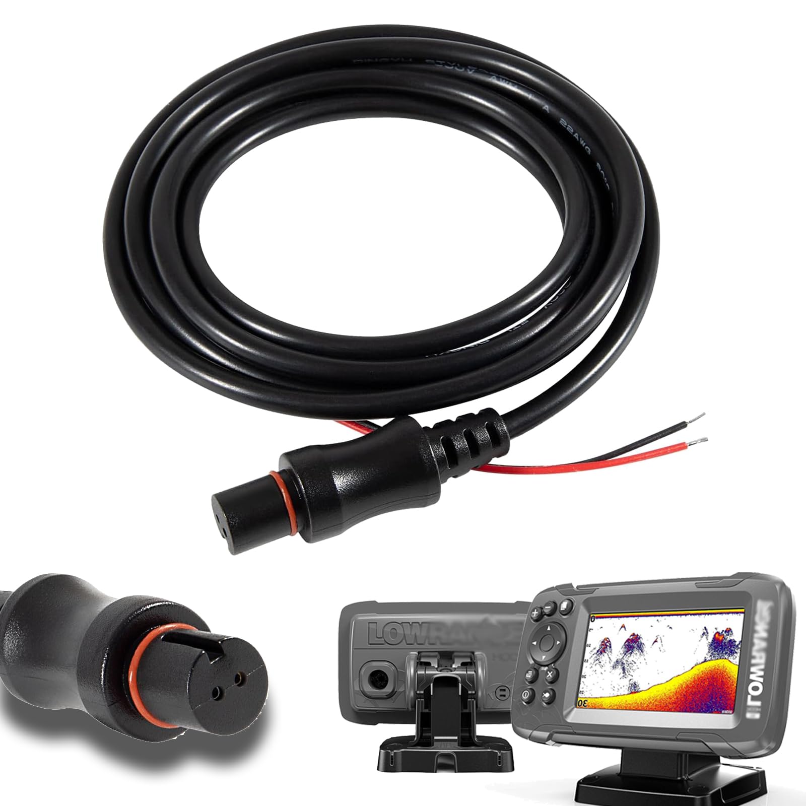 CTcar 000-14172-001 HOOK²/Reveal/Cruise Power Cable for 5, 7, 9 & 12" Lowrance Fishfinders Boat Electrical Equipment