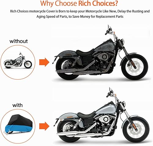 Miniatura 10 de Rich Choices XXXL - Funda impermeable para motocicleta de 116 pulgadas, para Harley Davidson Street Glide Touring Road King Electra Glide Classic