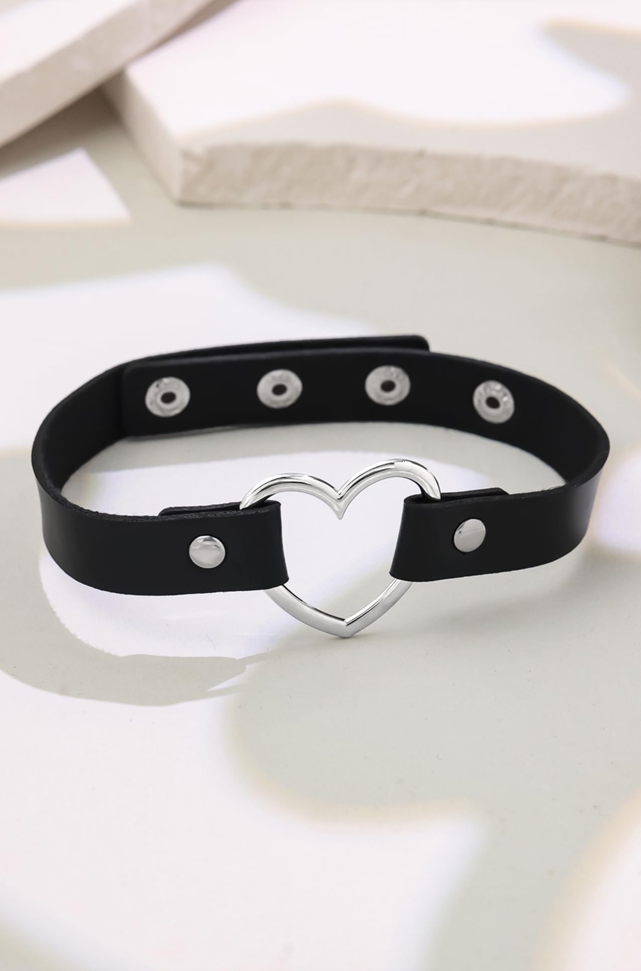 Choker Necklace for Women Black Color Adjustable PU Leather Choker Necklace for Women and Girls