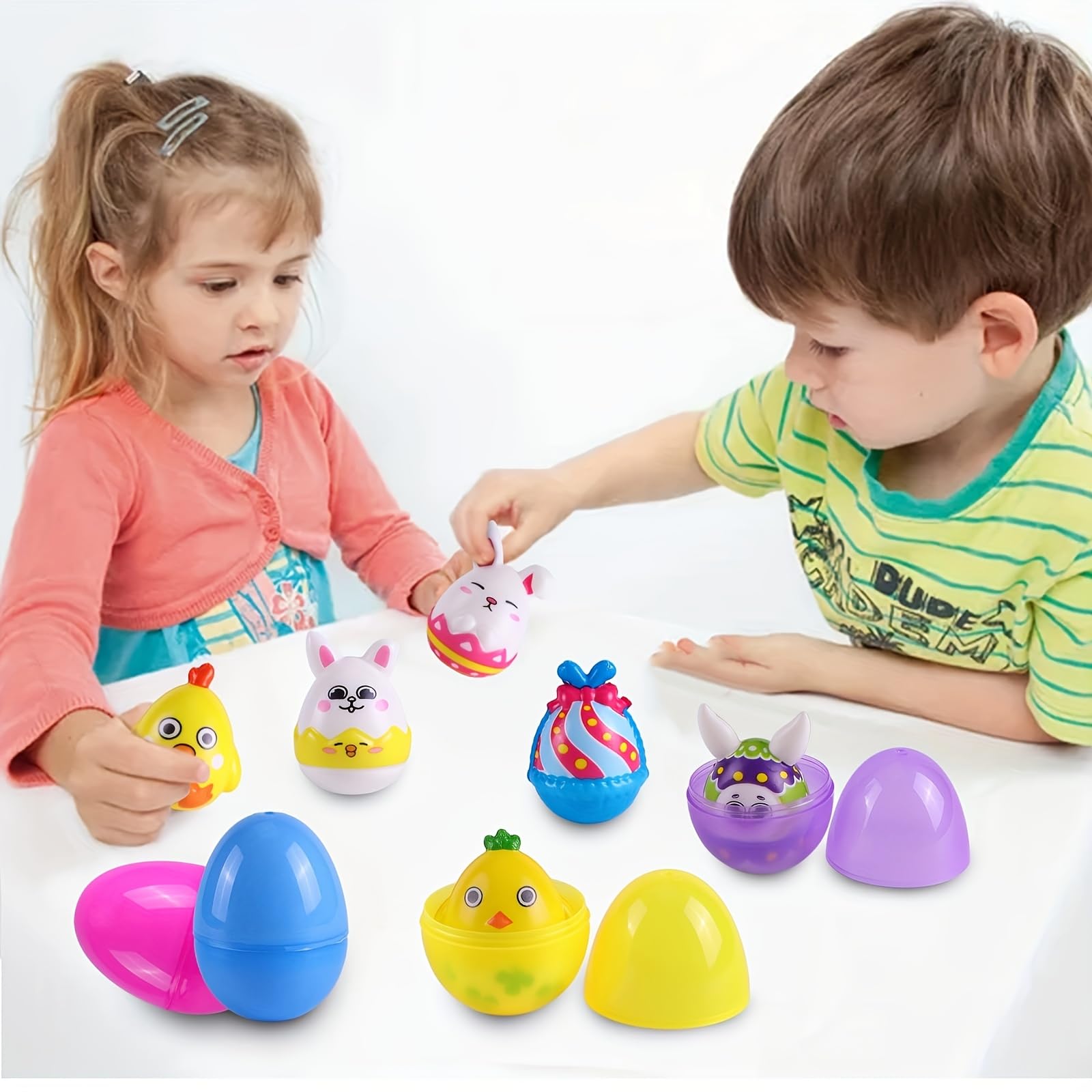 Easter Egg Squishies Toys for Easter Eggs Hunt Slow Rising Stress Squishies for Kids Bunny Chick Stress Balls - Image 4