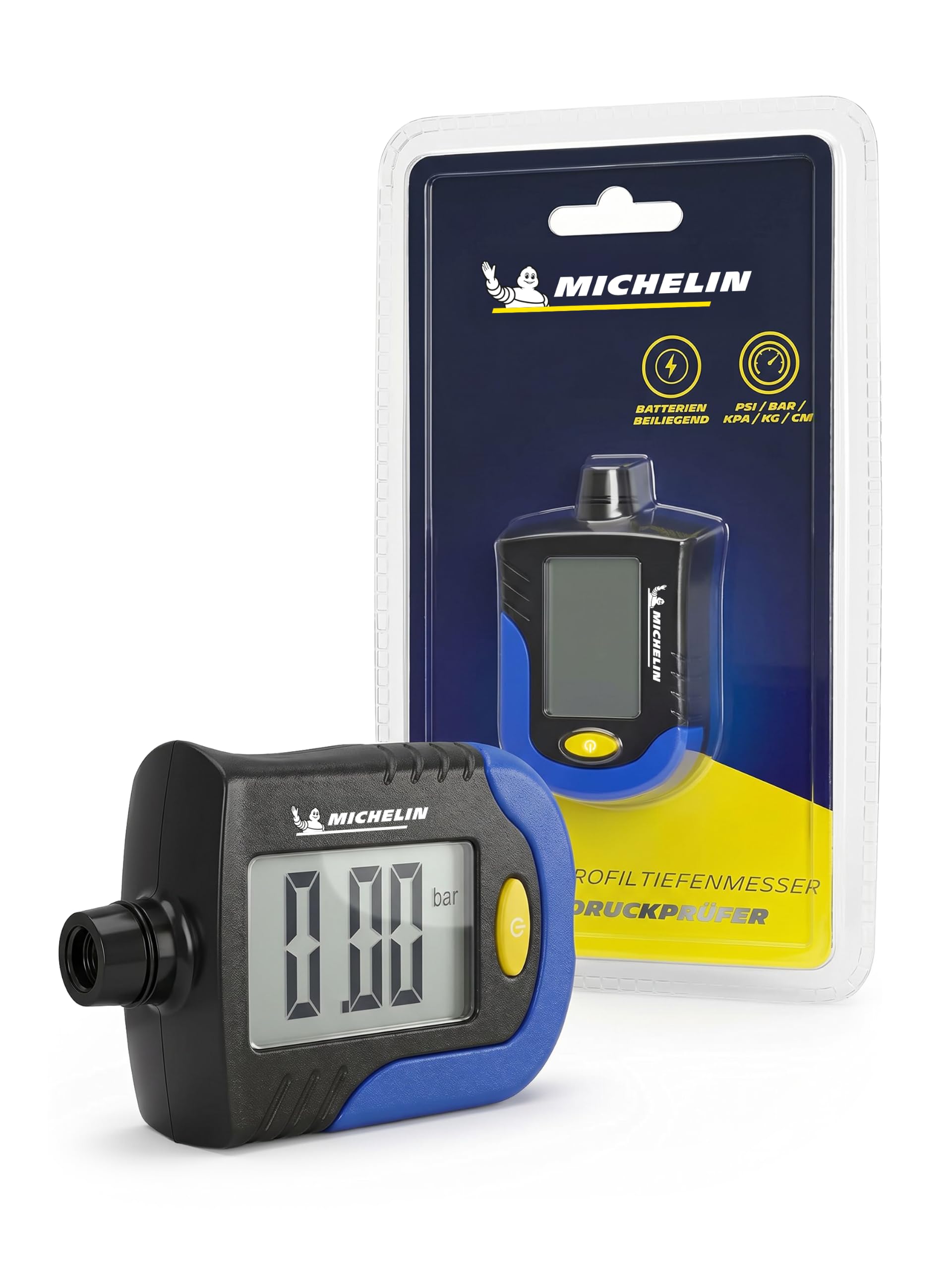 MICHELIN Verificatore di Pressione e Usura pneumaticiI + Funzione di misurazione in Bar