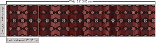 Vista 324 de Lunarable The Yard, tela azul real de The Yard, patrón de cerámica inspirado en el Medio Oriente estilo marroquí, estampado oriental, tela de satén