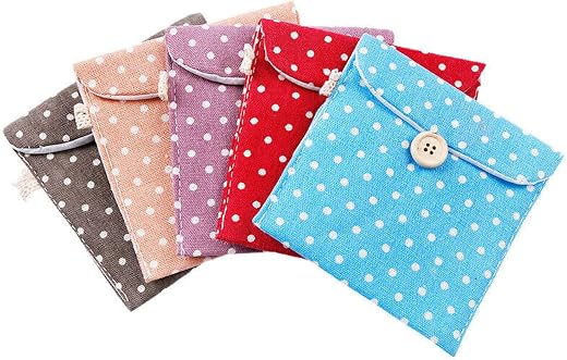 Newvent® 2Pcs Sanitary Pad Pouch for Women – Portable Menstrual Pad Storage Bag with Button Closure, Discreet Travel Case ...