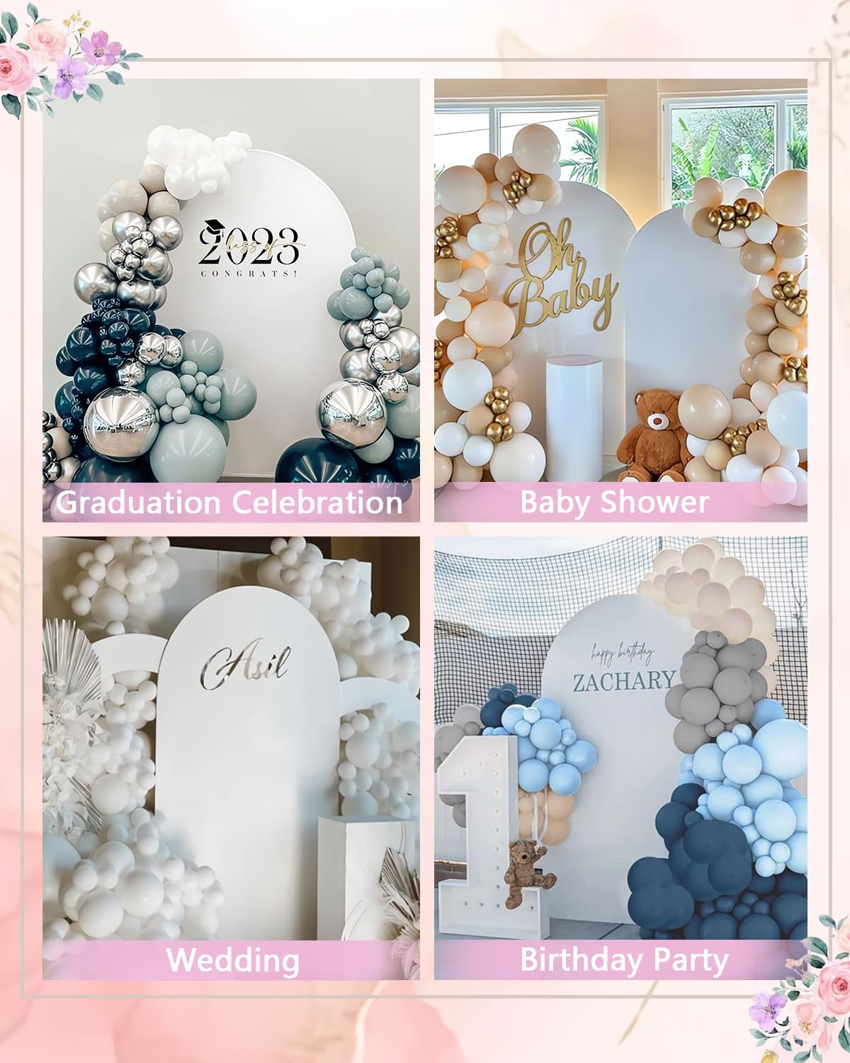 DECORSWITH Arch Cover Backdrop Fabric 6ft, Arch Backdrop Stand Cover 190g 4-Way Stretch Milk-Silk Fabric, Arch Cover for Wedding Birthday Party Ceremony Banquet Balloon Garden Decoration White