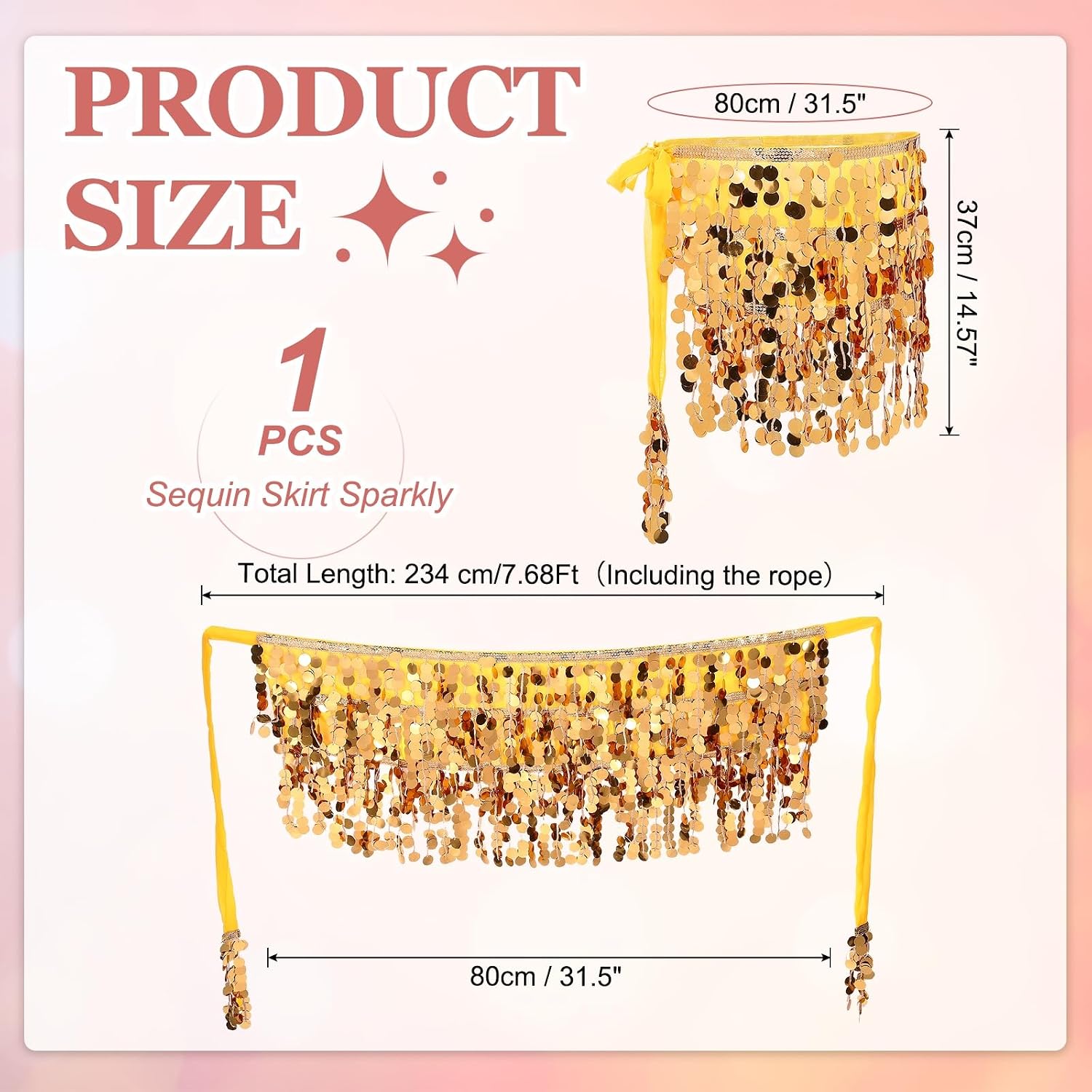 Sequin Skirt Sparkly, Belly Dance Rave Skirts -Fitting for (Women/Rave Dance)