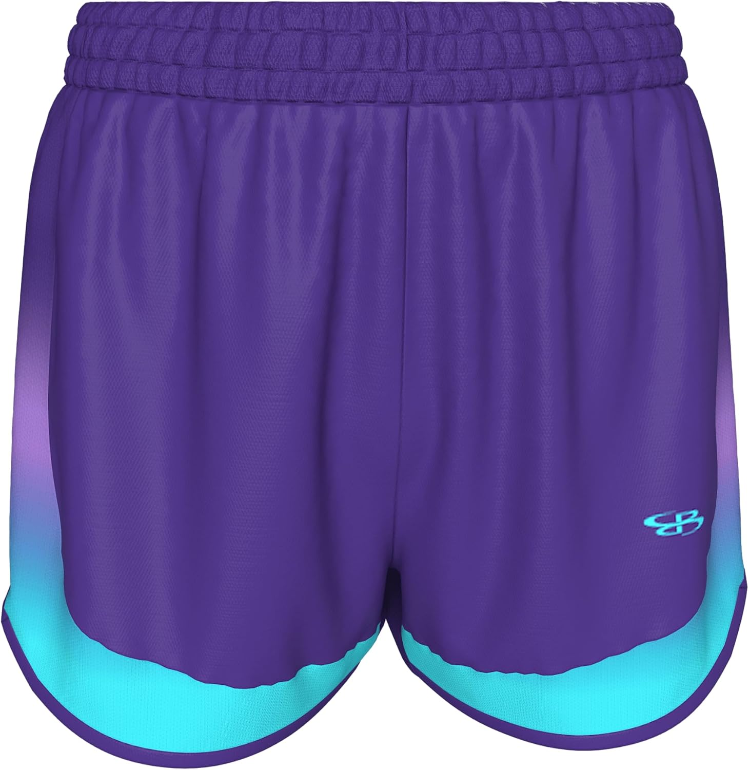 Boombah Girls' Aspire Shorts, Lightweight Training Short, Mesh Panels, Brief Liner, 3" Inseam - Aurora