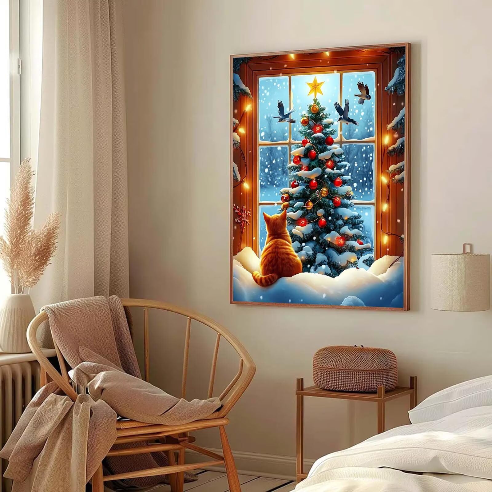 Neige Peinture Numero Adulte, Avec Pinceau and Acrylique - 80x100cm j0-423 | Peinture par Numero Oiseau-2, Activité Manuelle Adulte Débutants, Tableau Decoration Murale, Cadeau Femme, Sans Cadre