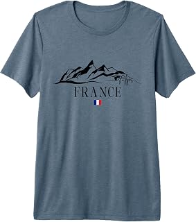 Alps France Alpine Mountain Range French Flag Souvenir Premium Tri-Blend T-Shirt