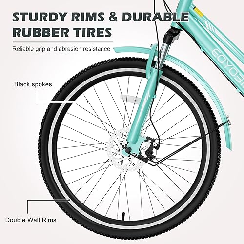 Vista 180 de H&ZT Triciclo para adultos, bicicleta de 3 ruedas, triciclo crucero, con engranaje de 7 velocidades, mango de freno de estacionamiento, escalón