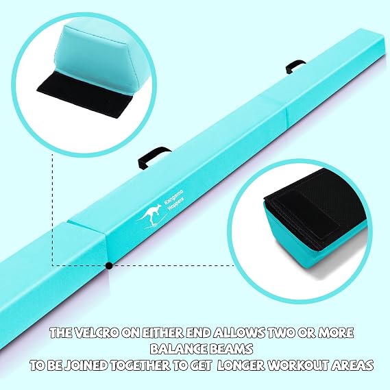 Kangaroo Hoppers Folding & Adjustable Balance Gymnastics Beam for Kids Ages 3-12