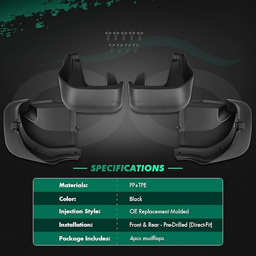 Miniatura 2 de SCITOO 4 unidades negras delanteras y traseras guardabarros antisalpicaduras para Honda CR-V 2012-2016