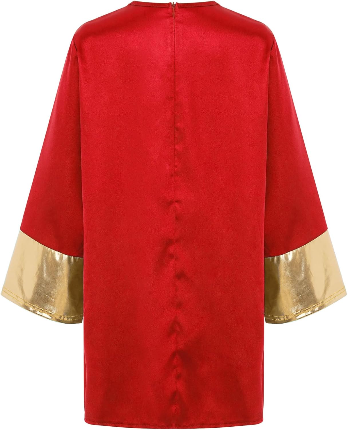 ACSUSS Kids Boys Liturgical Praise Dance Top Long Sleeve Worship Tunic Church Robe Metallic Gold Pullover Shirt