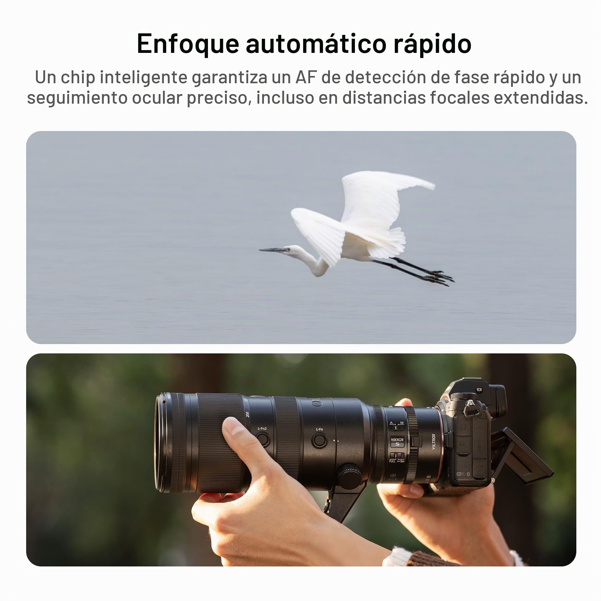 VILTROX Teleconvertidor TC-2.0X para aumento de 2.0X, convertidor extensor de teleconvertidor de enfoque automático compatible con Nikon Z-Mount NIKKOR Z 70-200mm f/2.8VR S, 400mm f/4.5 VR S, 100