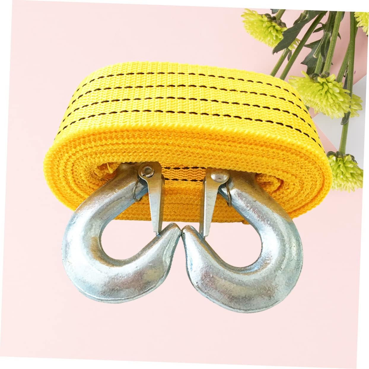 2pc Nylon Tow Strap Set, 3t Heavy Duty Car Pulling Rope