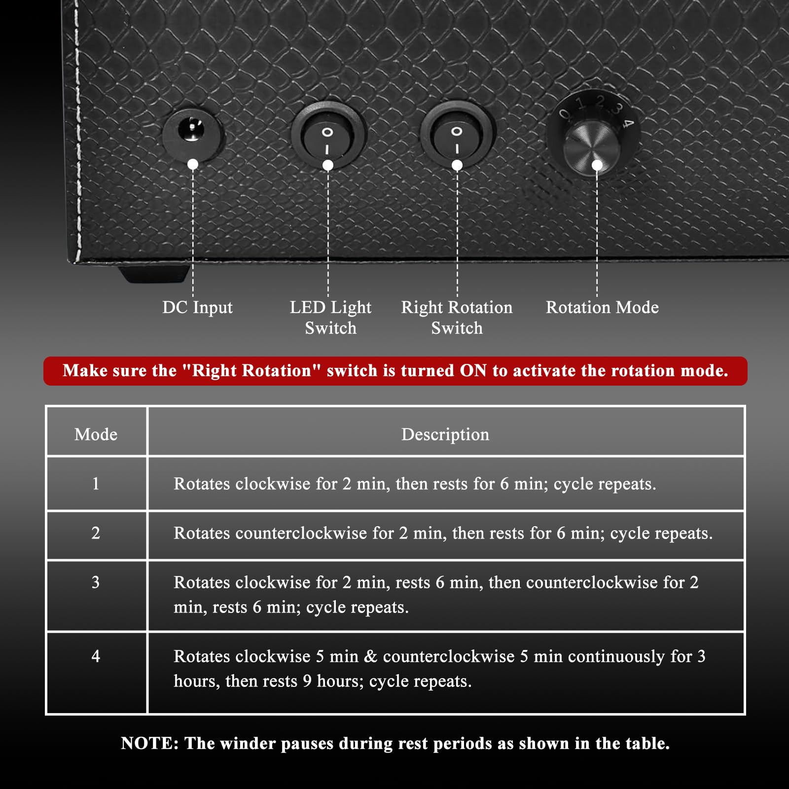 GAIN EXPRESS Uhrenbeweger 6 Uhren, Automatik Uhrenbeweger mit LED-Hintergrundbeleuchtung, Geräuscharmem Motor, Watch Winder für Automatikuhren mit Mehreren Rotationsmodi
