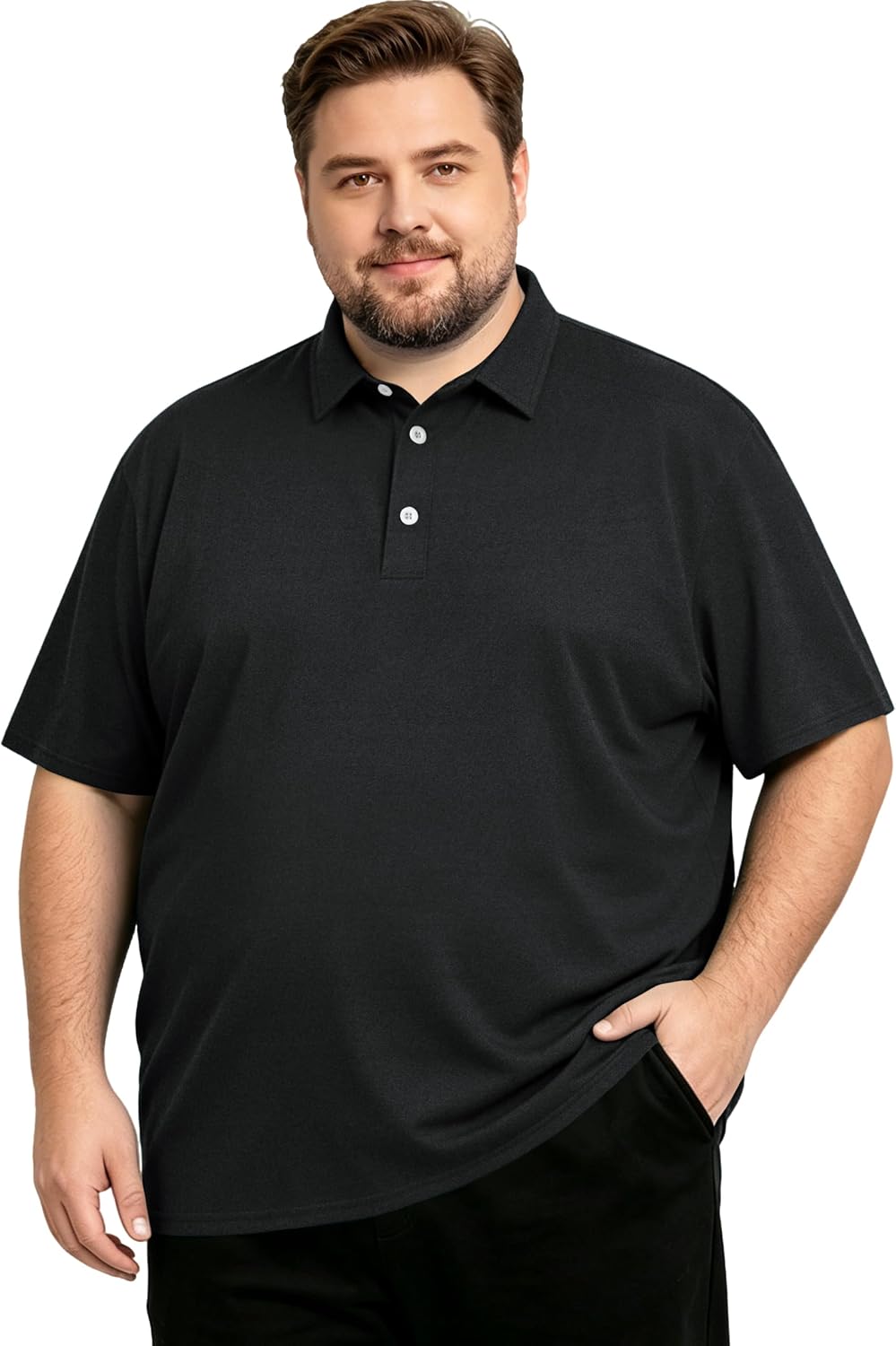 TAPULCO Men's Big and Tall Golf Polo Shirt Moisture Wicking Casual Lightweight Breathable Performance Shirts (2XL-5XL)