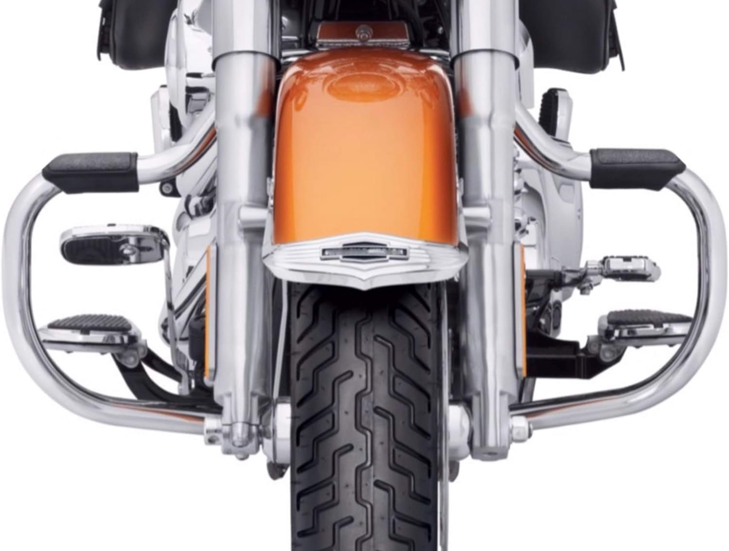 Mustache Engine Guard Highway Bars Crash Bar for Harley Davidson Fatboy Heritage Softail Springer Classic Deluxe Fat Boy Convertible CVO Cross Bones Slim S Years 2000-2017 Ref Chrome 49140-05B 05 05A