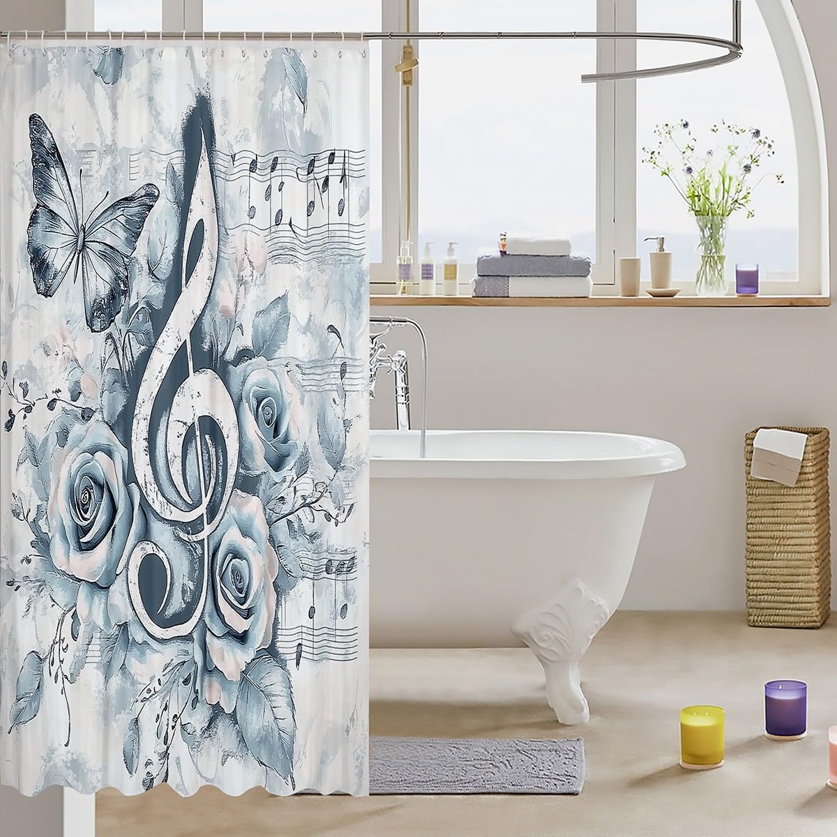 jejeloiu Music Shower Curtain for Bathroom Decor 72"x72" image 3