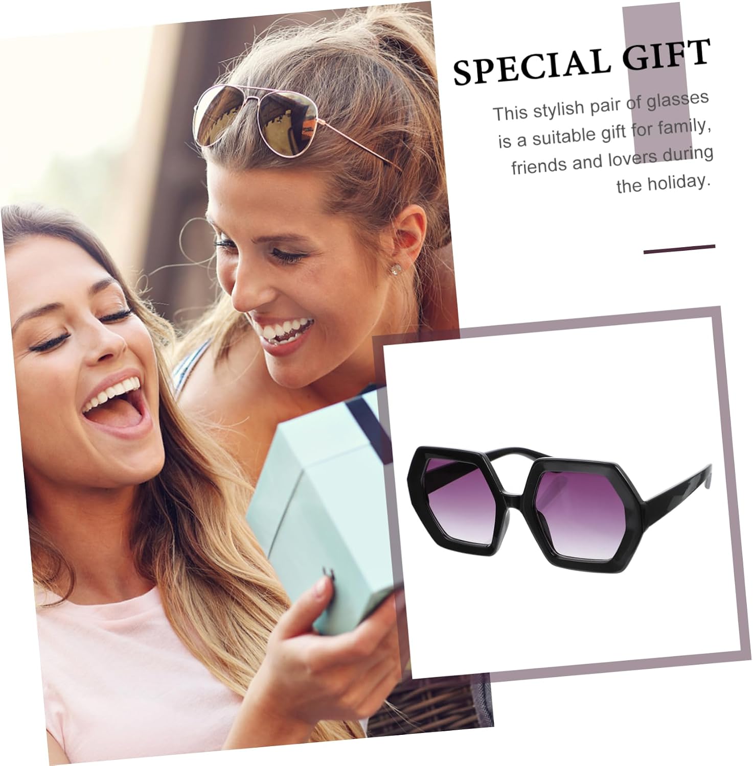 NOLITOY Glasses 1 Pair Creative Sunglasses for Women Decorative Eyewear Beach Party Accessory Uv Blocking