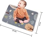 Bopika Changing Pad Liners 3PCS Baby Changing Mat Waterproof Portable Absorbent Soft Cotton Changing Table Cover for Home and Travel (Khaki)