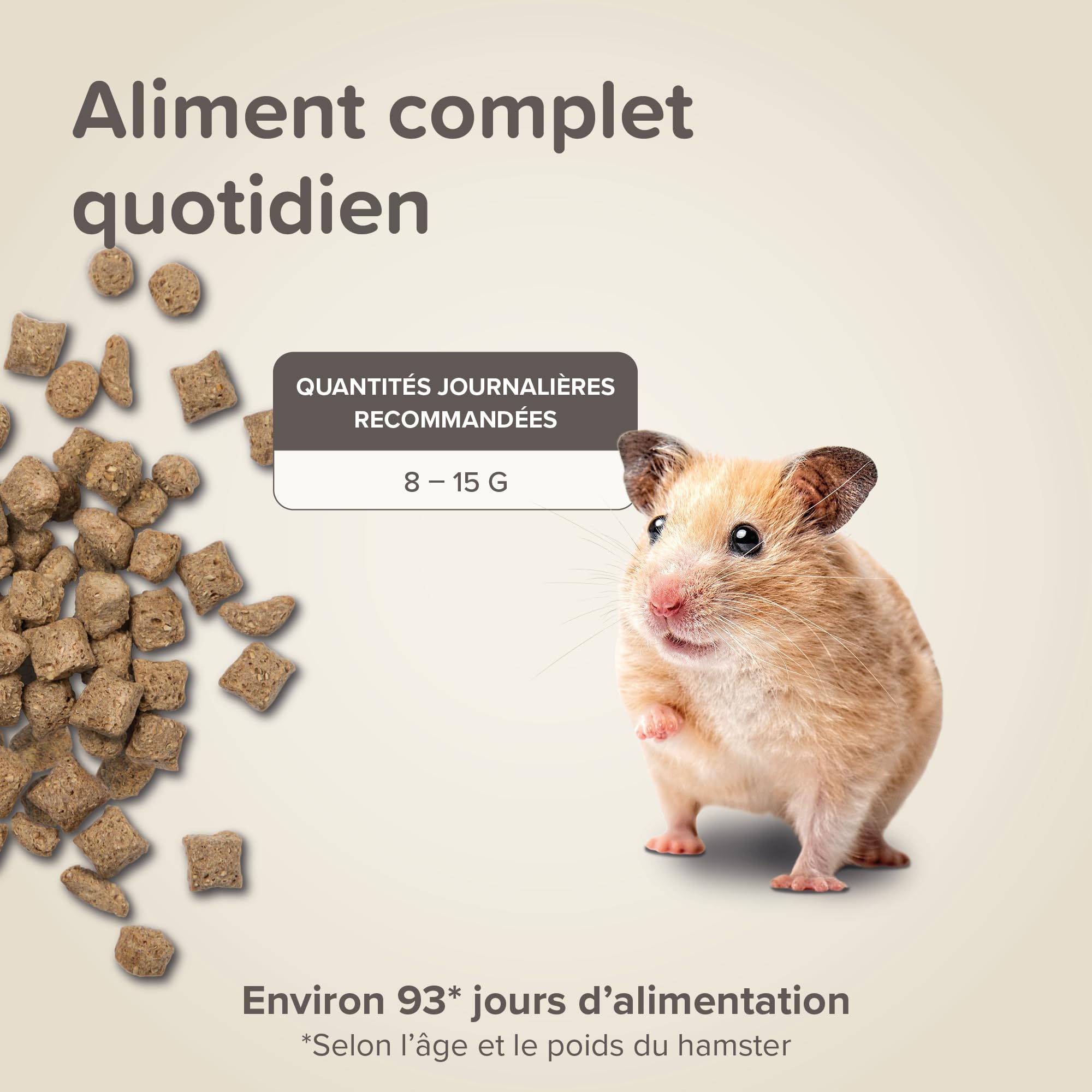 BEAPHAR – Care+ – Alimentation Super Premium extrudée pour Hamster – avec protéines animales – Haute digestibilité & Valeur énergétique – Usure Naturelle des Dents – sans sucres ajoutés – 700g