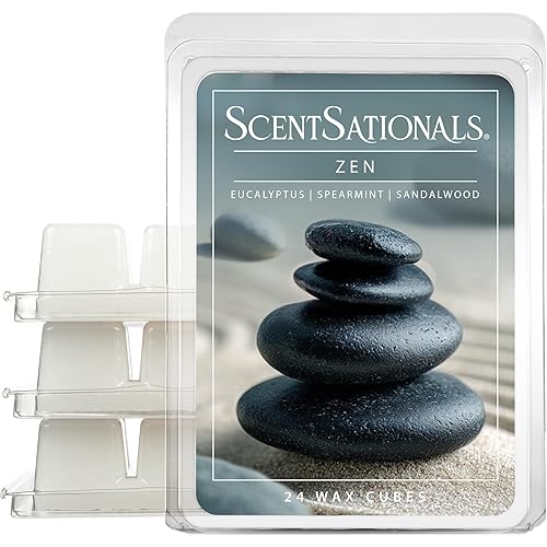 Scentsationals Wax Melts, Wax Cubes Strong Scent -Zen - Long Lasting Scented Melts for Warmer, 10oz (24-Cubes)