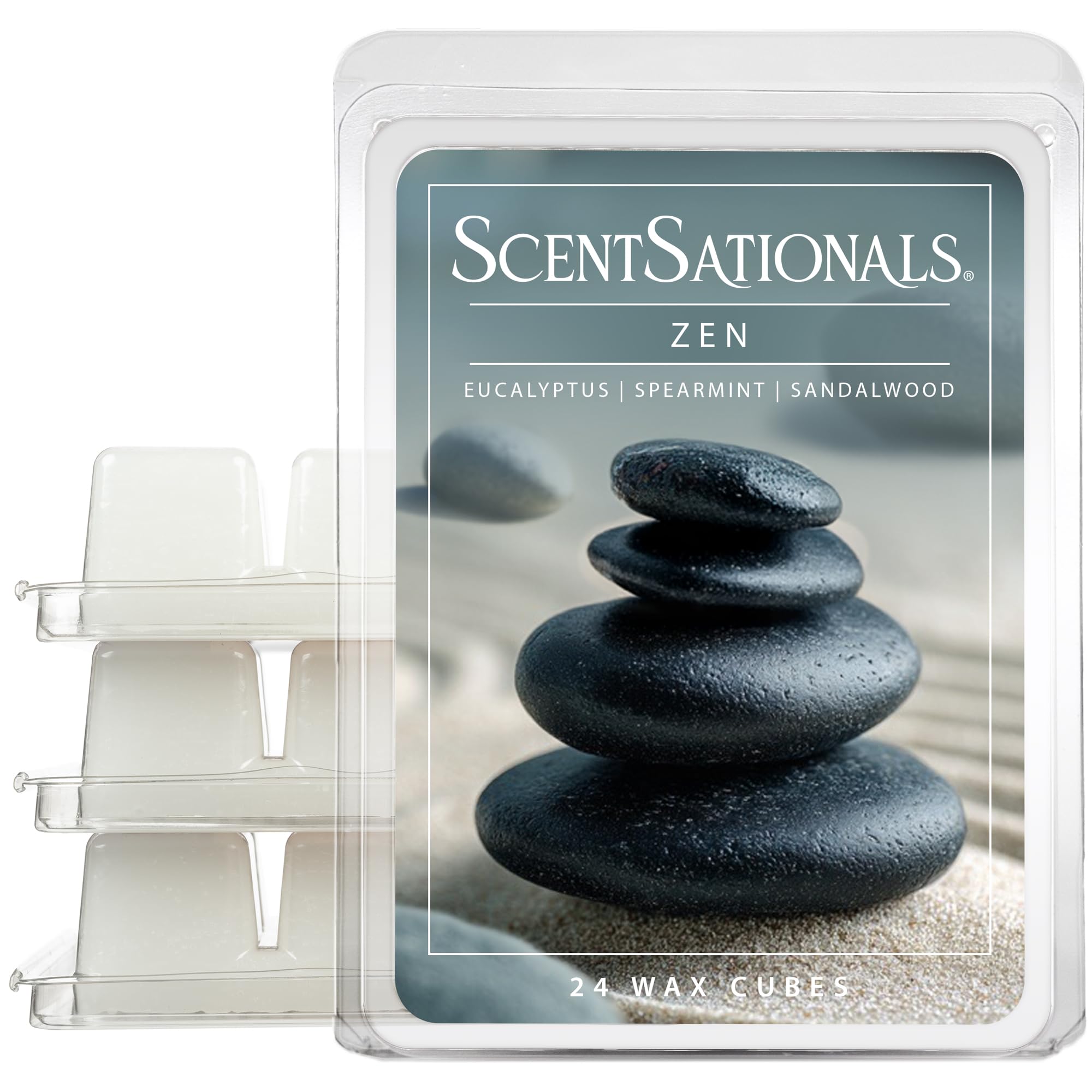 ScentsationalsWax Melts, Wax Cubes Strong Scent -Zen - Long Lasting Scented Melts for Warmer, 10oz (24-Cubes)