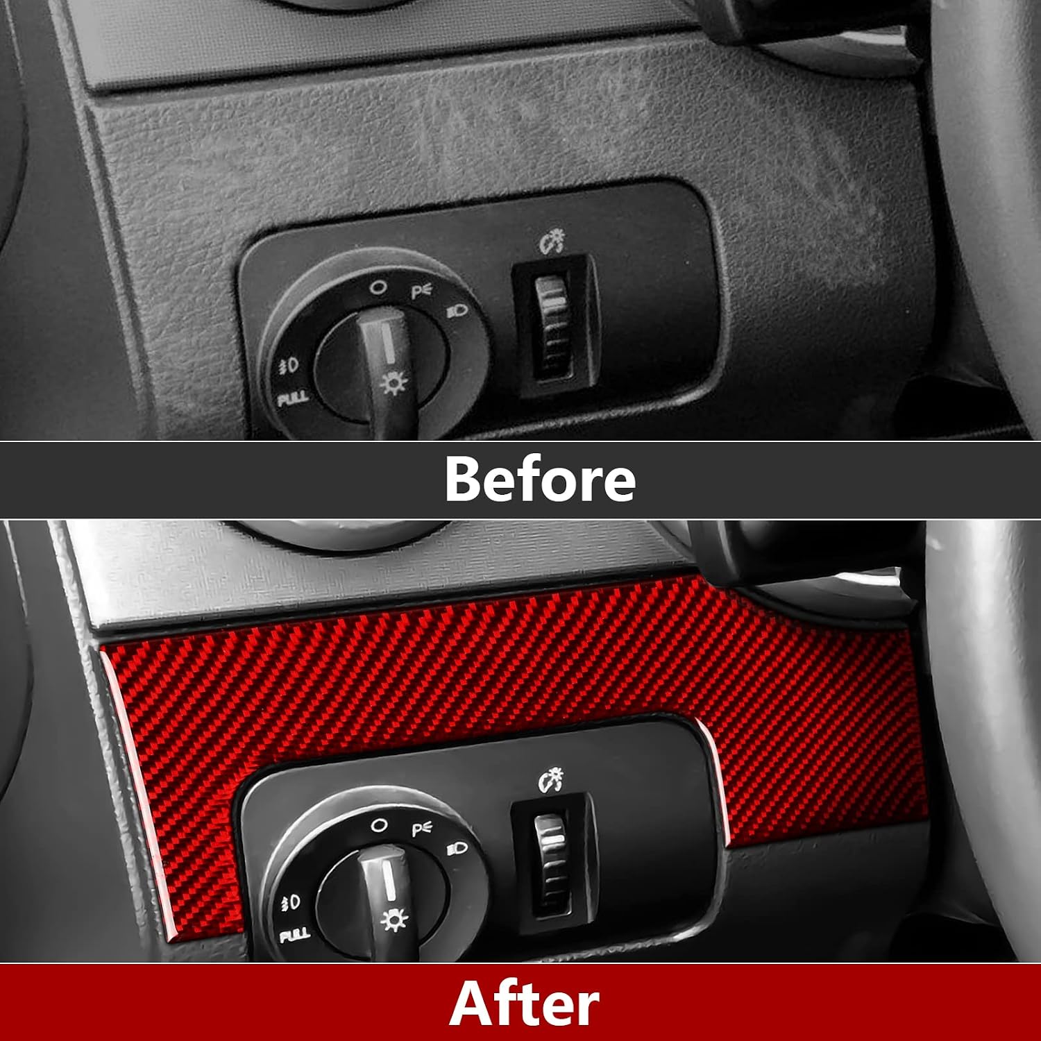 Car Sticker Carbon Fiber Decal Accessories for Ford Mustang GT Shelby 2005 2006 2007 2008 2009 Accessories