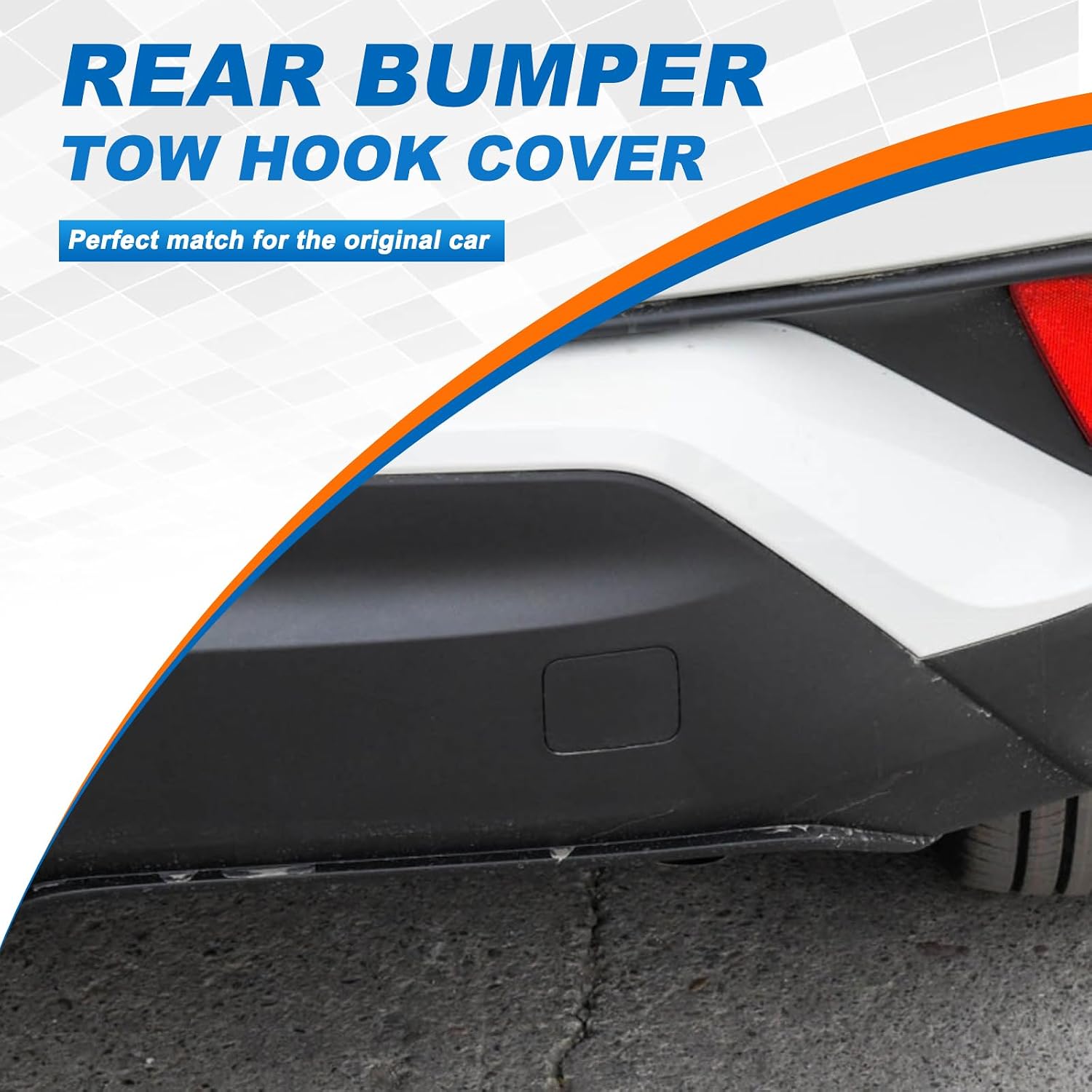Car Rear Bumper Tow Hook Cover Cap Towing Eye Fit for Toyota C-HR 2017 2018 2019 Trailer Cover 52162-F4020 (Matte Black, Right Passenger Side)