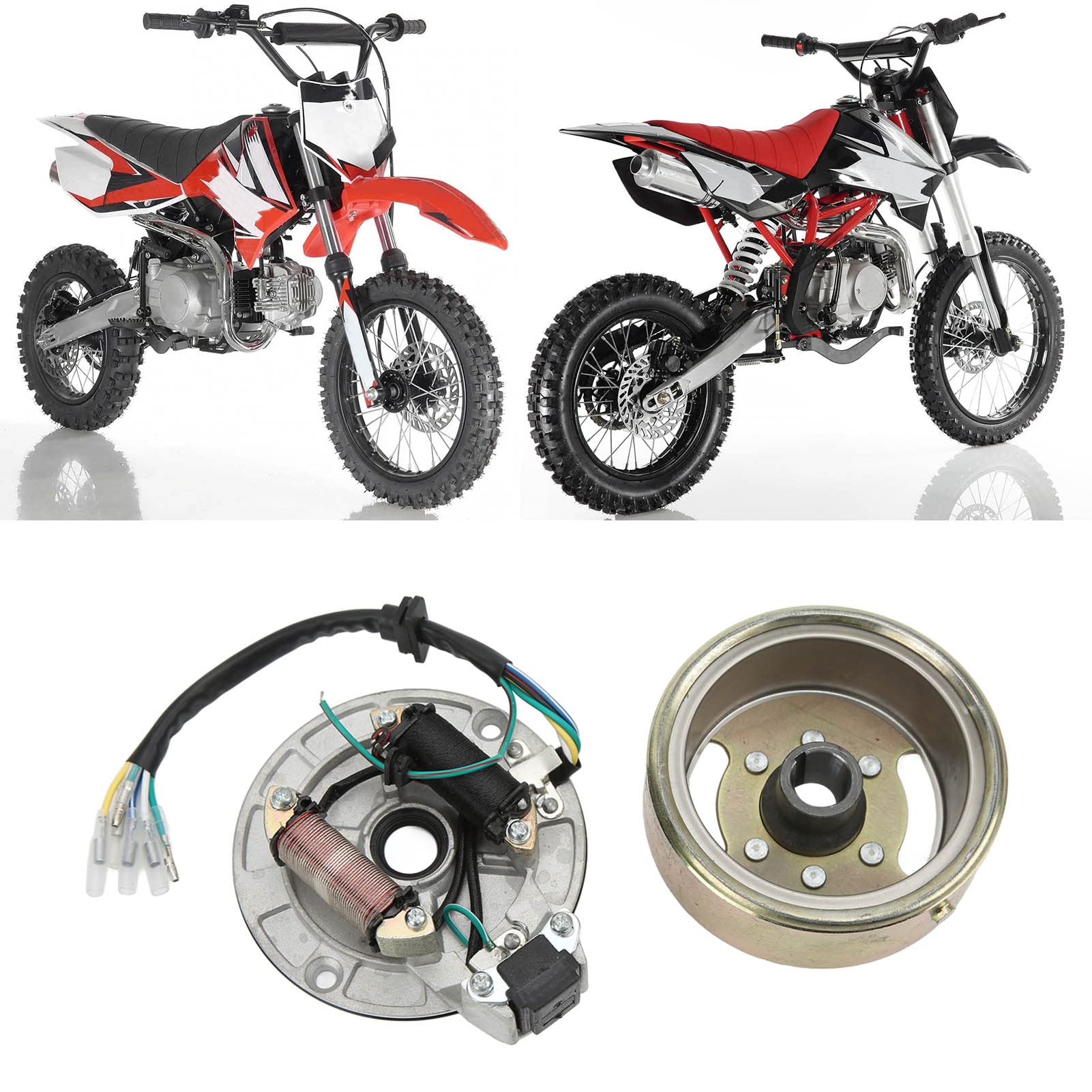 Tbest Zestaw Statora Magneto, Cewka Statora, Generator, Wirnik, z Miedzianą Cewką, Aluminiową Płytą do Silnika Startowego, Motocykla Pit, ATV, Go Karta