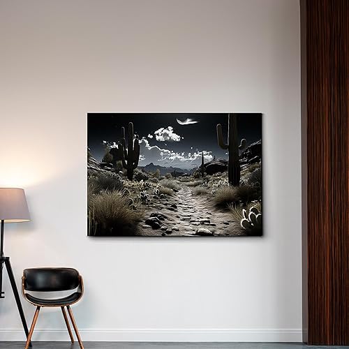 Miniatura 3 de Canvas Wall Art for living room cactus plant Landscape painting bathroom Wall Decor Ready to Hang Home Decorations bedroom kitchen inspirational