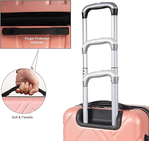 Miniatura 7 de Juego de maletas de 4 piezas Juego de maletas de carcasa dura de ABS Maletas de viaje ligeras con ruedas giratorias Funda de maleta gratis 18 20 24