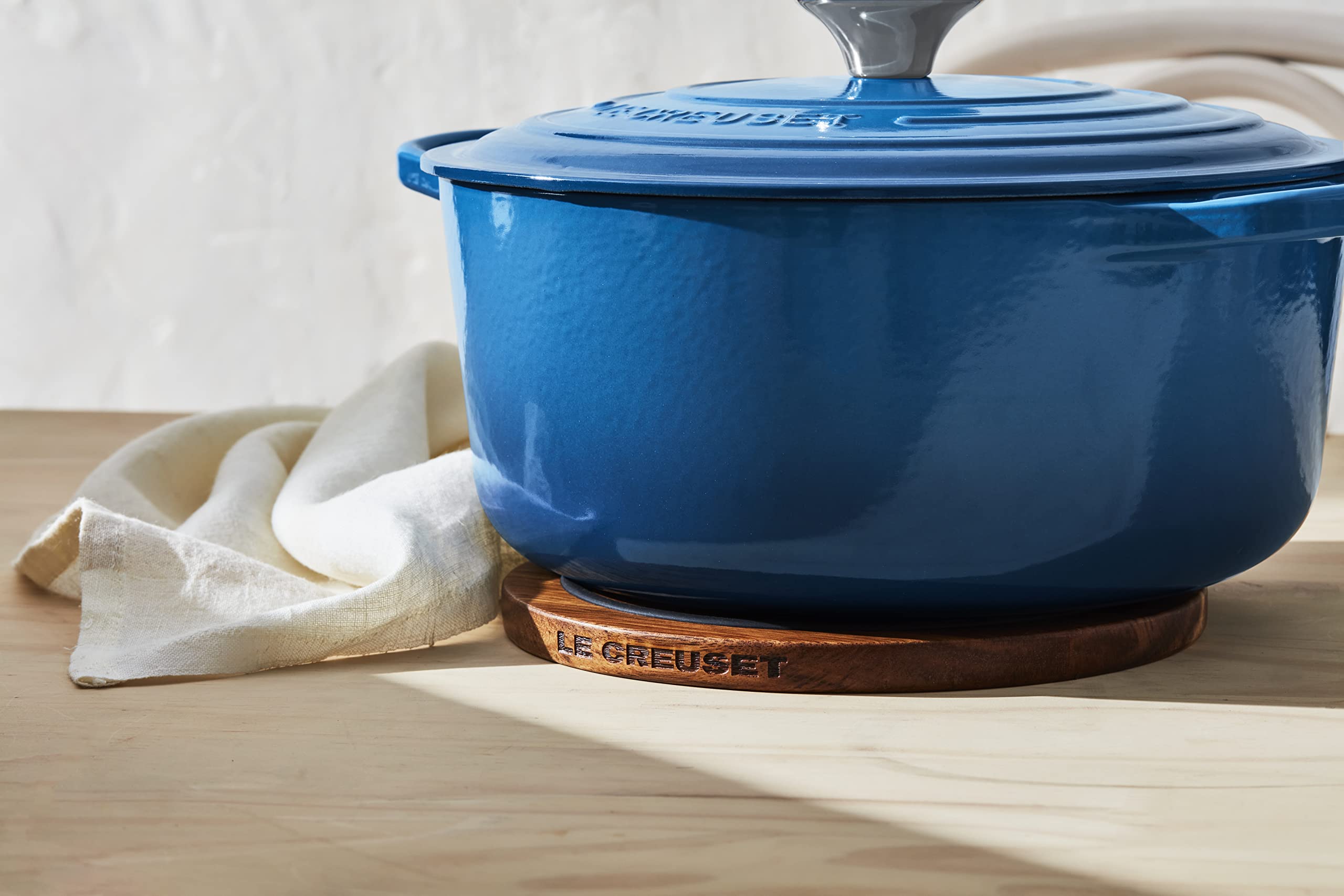 Buy Le Creuset Wooden Trivet, Acacia Wood with Black Silicone