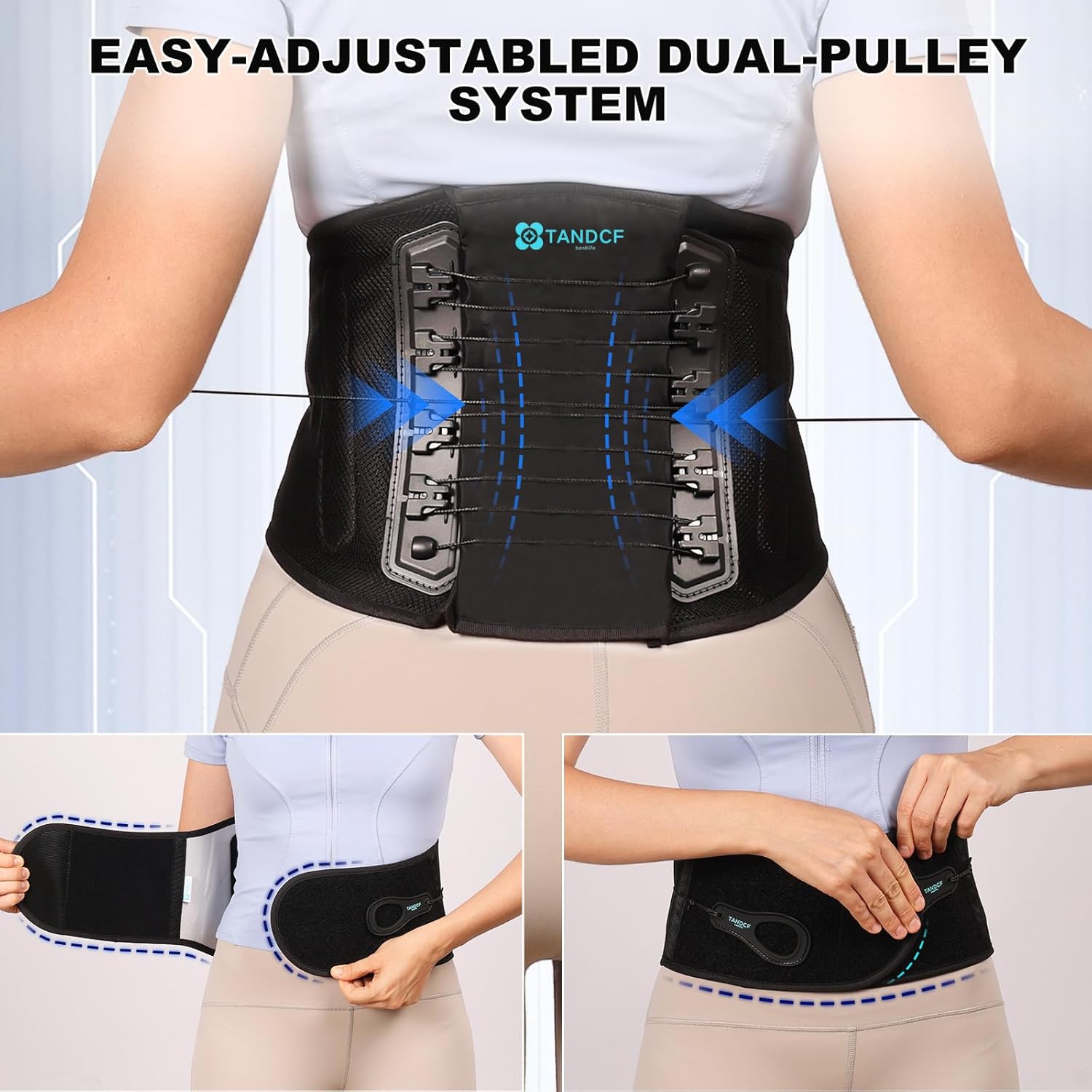 Back Brace for Lower Back Pain Relief with Pulley System,Lumbar Support Belt for Men & Women with Bionic Support System, Ergonomic Design and Lightweight Skin Friendly Material (M) - Image 5