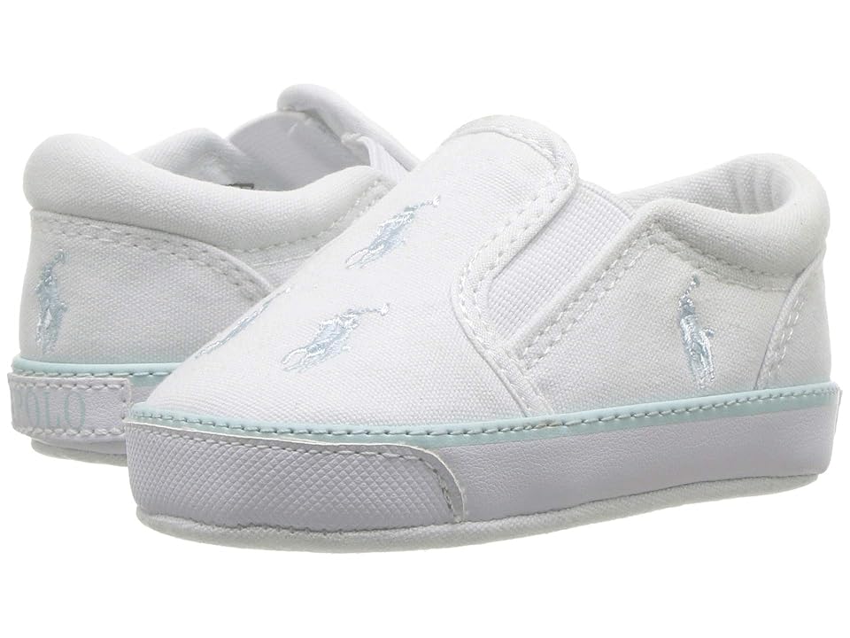 

Polo Ralph Lauren Kids Bal Harbour Repeat (Infant/Toddler) (White Canvas/Light Blue PP) Boys Shoes