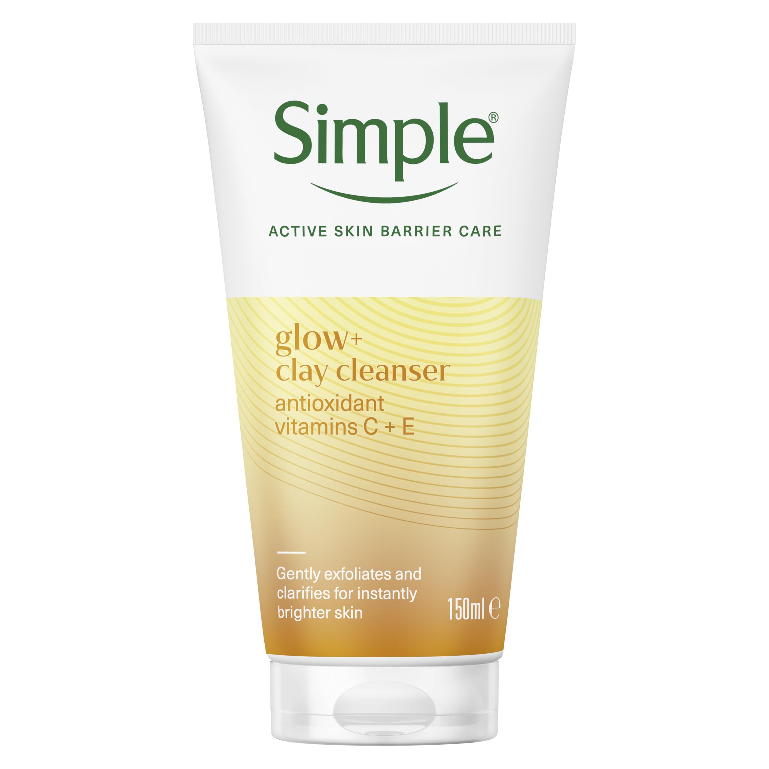 Simple Protect 'N' Glow Express Glow Clay Polish Cleanser leaves skin naturally glowing for expert facial skin care 150 ml