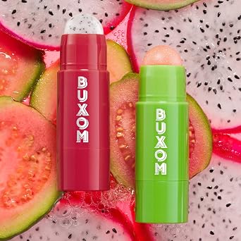 BUXOM Power-Full Lip Scrub, Gentle Sugar-Infused Lip Exfoliating Scrub Stick, Hydrating Lip Care with Vitamin E & Papaya Seed Oil, Cruelty-Free