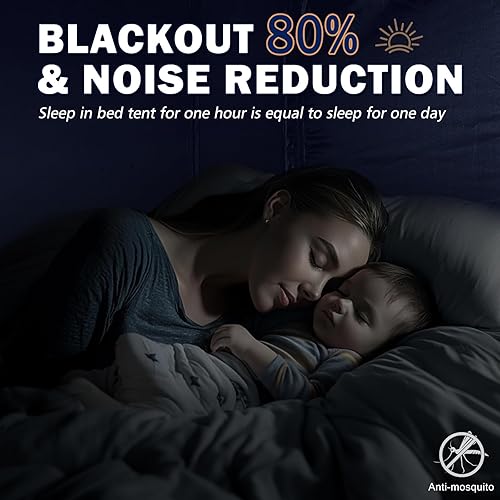 Miniatura 2 de Tienda de campaña para cama tamaño Queen para adultos y niños, diseño original, tienda de campaña portátil de ensueño para interiores, 80% de