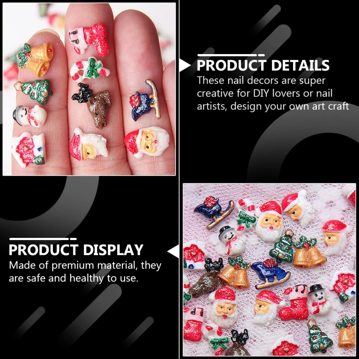 Healeved 7 Set Di Decorazioni Per Unghie A Tema Natalizio Decorazioni Per Unghie Per Ragazze 50 Pezzi * 7