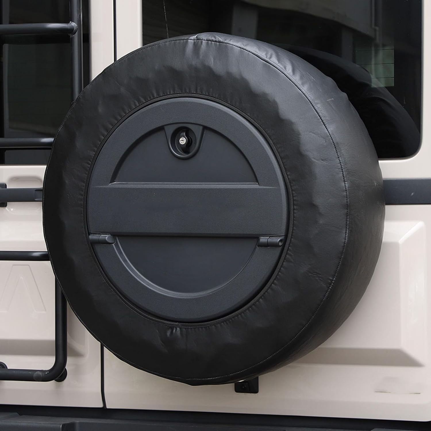 Spare Tire Cover Compatible with INEOS Grenadier 2020-2024, Thickening Leather Spare Tire Protection Cover with Zipper, Waterproof, Sun Protection, Scratch-Resistant (Half Cover)