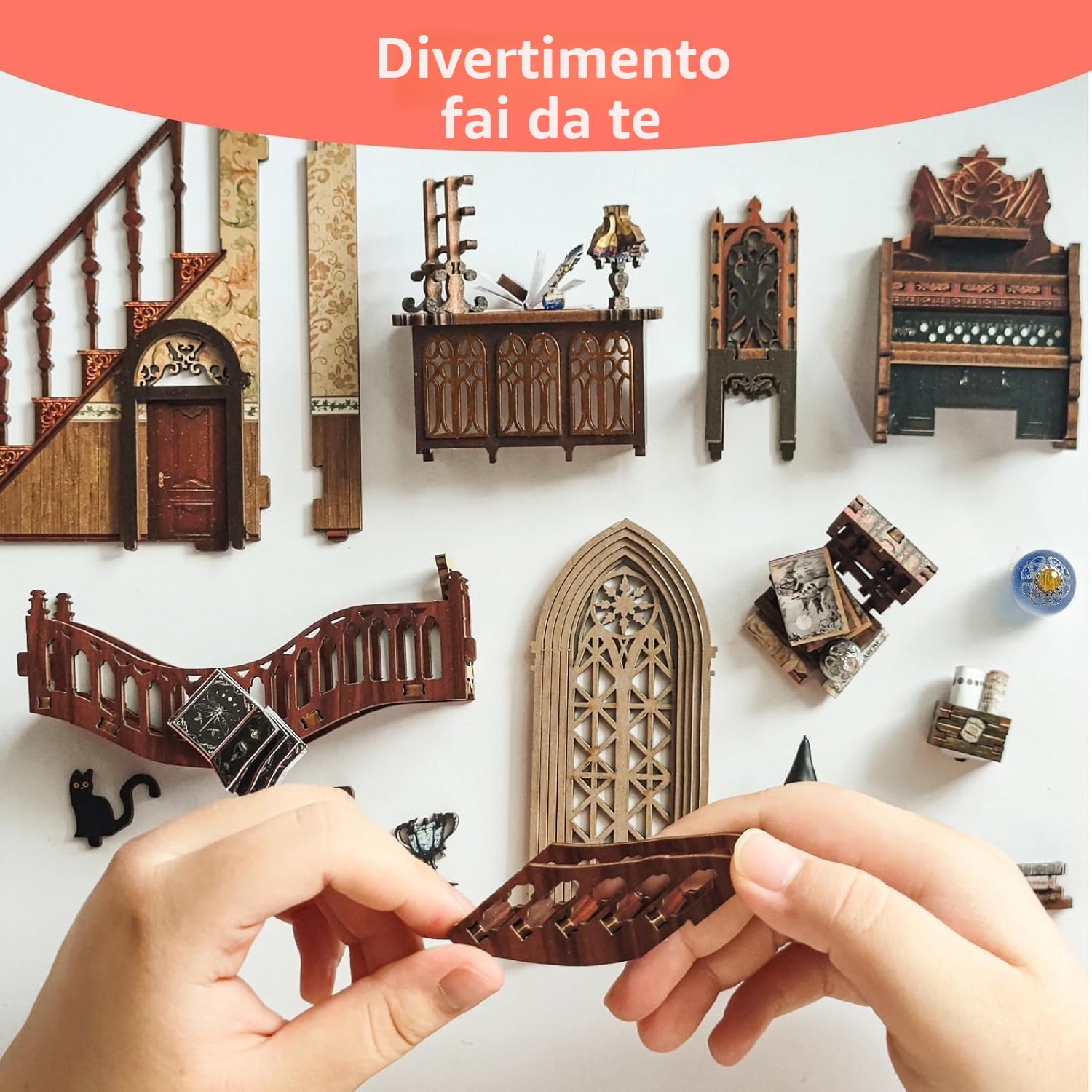 Book Nook Kit-Kit casa in miniatura per case delle bambole fai-da-te