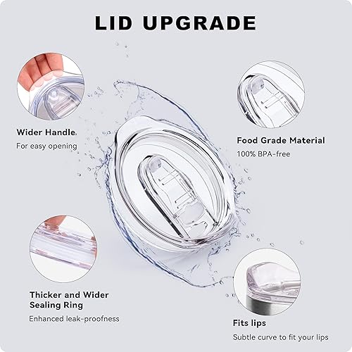 Miniatura 3 de koodee Vaso de 30 onzas con tapa y pajilla, de acero inoxidable, con aislamiento de doble pared, vaso de viaje para agua y agua con asa (verde