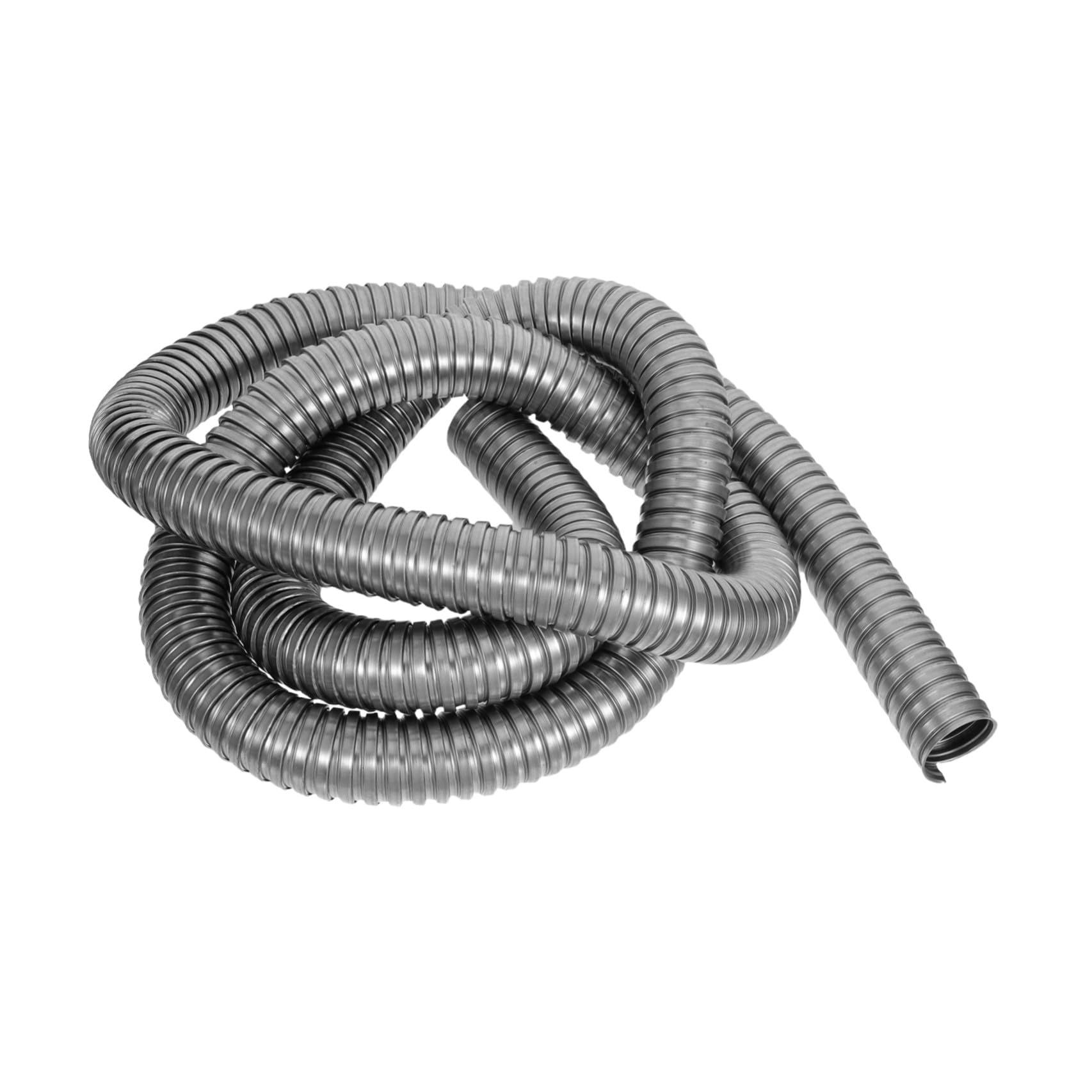 Healeved Tubo Flessibile Corrugato in Acciaio Inossidabile 304 da 38mm, Guaina di Protezione per Cavi Elettrici da Esterno e Garage, Tubo Protettivo Resistente alle Intemperie, 3 Metri