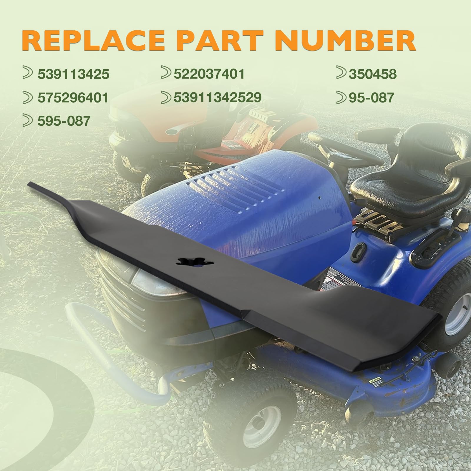 539113425 - Cuchilla para cortacésped Husqvarna de 48 pulgadas EZ4220 EZ4624 EZ4819 EZ4822 EZ4824 EZ4824 cortacésped/tractor, cuchillas de repuesto para Dixon Kees Jonsered, sustituye a 95-087, etc
