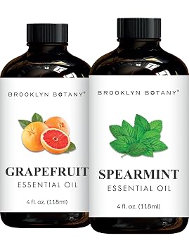 Brooklyn Botany Grapefruit & Spearmint Essential Oils 4 Fl Oz Pack of 2 100% Pure & Natural Uplifting & Cooling Aromatherapy Blend