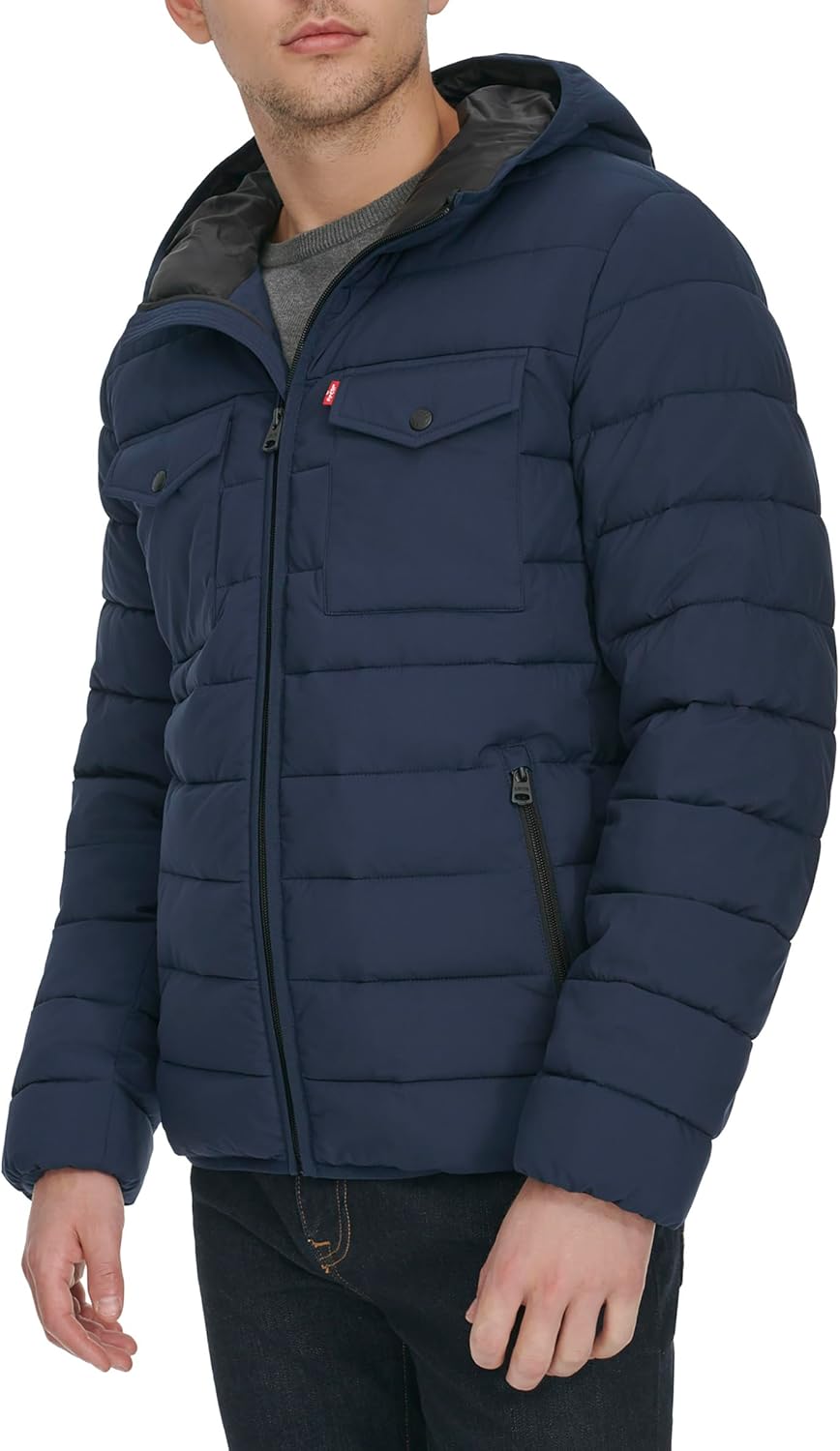 Water Resistant Performance Stretch Hooded Puffer Jacket - Image 2